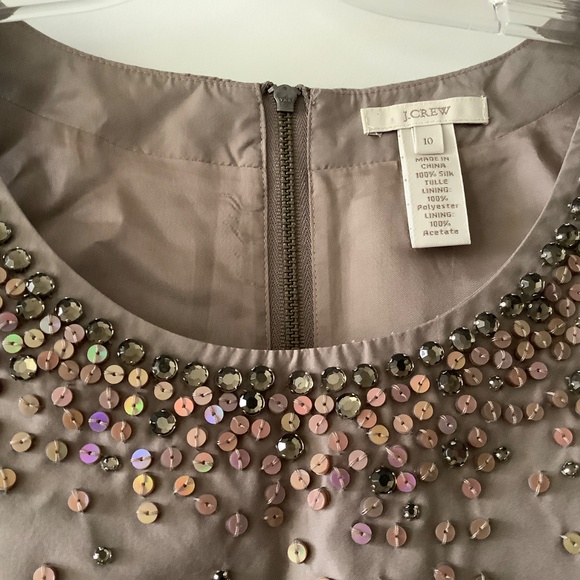NWOT J Crew silk sleeveless blouse with embellished beads. - Picture 4 of 9